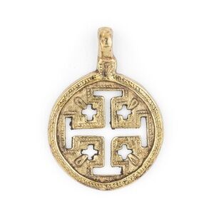 NWT The Beadchest Jerusalem Ethiopian Brass Cross Pendant